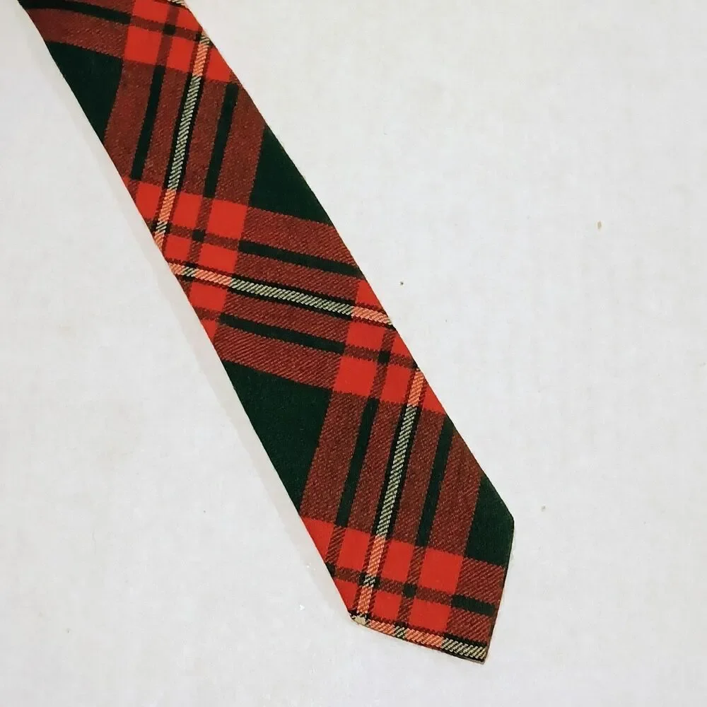 Vintage Viyella Princess Margaret Rose Tartan Neck Tie-Skinny-Wool Blend-Plaid